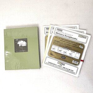 Pioneer E-Z Load Scrapbook Album 12x10 Photo Book 20 Top Load Green + Refills